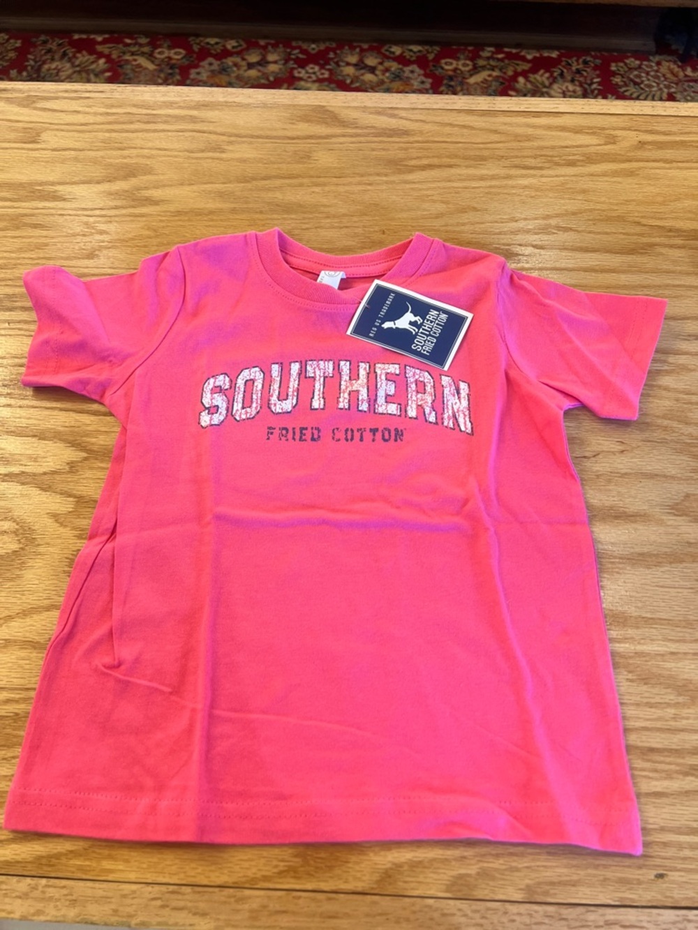 NWT Southern Fried Cotton Girls Pink Logo Short Sleeve Tee